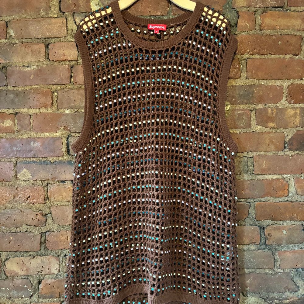 SUPREME BEADED SWEATER VEST SIZE XL